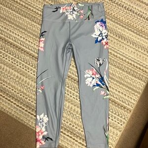 Nanette Lepore Leggings Yoga Pants Floral Waistband Pocket Size XL